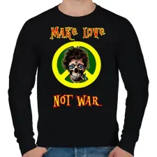 PRINTFASHION make love not war - Férfi pulóver - Fekete férfi pulóver, kardigán