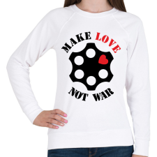 PRINTFASHION make love not war - Női pulóver - Fehér női pulóver, kardigán