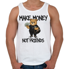 PRINTFASHION Make money not friends - Férfi atléta - Fehér
