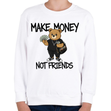 PRINTFASHION Make money not friends - Gyerek pulóver - Fehér gyerek pulóver, kardigán