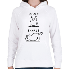 PRINTFASHION Malac jóga - Női kapucnis pulóver - Fehér női pulóver, kardigán