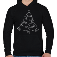 PRINTFASHION Malac karácsonyfa - Férfi kapucnis pulóver - Fekete