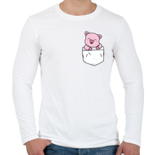 PRINTFASHION Malac zsebben - Férfi hosszú ujjú póló - Fehér férfi póló