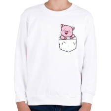 PRINTFASHION Malac zsebben - Gyerek pulóver - Fehér gyerek pulóver, kardigán