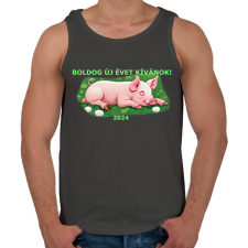 PRINTFASHION malacka szöveggel - Férfi atléta - Sötétszürke atléta, trikó