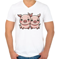 PRINTFASHION Malacok - Férfi V-nyakú póló - Fehér férfi póló