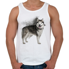 PRINTFASHION Malamut - Férfi atléta - Fehér