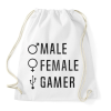 PRINTFASHION Male-Female-Gamer - Sportzsák, Tornazsák - Fehér