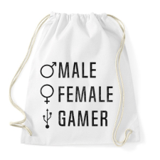 PRINTFASHION Male-Female-Gamer - Sportzsák, Tornazsák - Fehér tornazsák