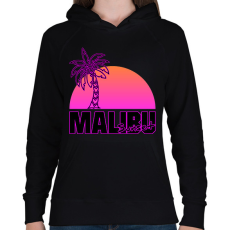 PRINTFASHION Malibu - Női kapucnis pulóver - Fekete