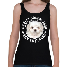 PRINTFASHION Máltai selyem - Női atléta - Fekete