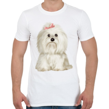 PRINTFASHION Máltai selyemkutyás póló - Férfi póló - Fehér férfi póló