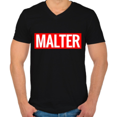 PRINTFASHION malter - Férfi V-nyakú póló - Fekete