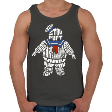 PRINTFASHION Mályvacukor ember - Férfi atléta - Sötétszürke