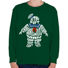 PRINTFASHION Mályvacukor ember - Gyerek pulóver - Sötétzöld gyerek pulóver, kardigán