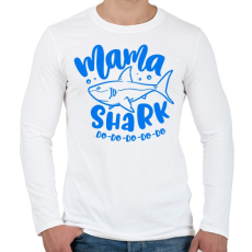 PRINTFASHION Mama shark do do do - Férfi hosszú ujjú póló - Fehér