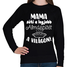 PRINTFASHION Mama süti a legjobb almáspitét a világon! - Női pulóver - Fekete