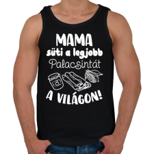 PRINTFASHION Mama süti a legjobb palacsintát a világon! - Férfi atléta - Fekete atléta, trikó