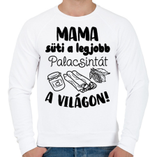 PRINTFASHION Mama süti a legjobb palacsintát a világon! - Férfi pulóver - Fehér férfi pulóver, kardigán