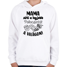 PRINTFASHION Mama süti a legjobb palacsintát a világon! - Gyerek kapucnis pulóver - Fehér gyerek pulóver, kardigán