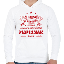 PRINTFASHION Mamának hívnak - Férfi kapucnis pulóver - Fehér férfi pulóver, kardigán