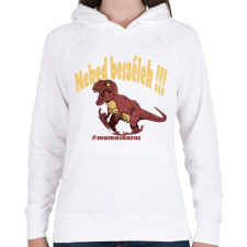 PRINTFASHION Mamasaurus - Neked beszélek - Női kapucnis pulóver - Fehér női pulóver, kardigán