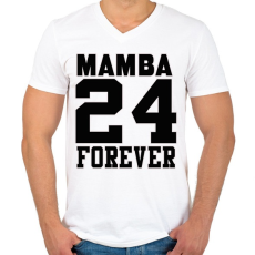 PRINTFASHION Mamba 24 Forever - Férfi V-nyakú póló - Fehér