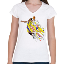 PRINTFASHION Mamba Dunk - Női V-nyakú póló - Fehér női póló