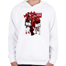 PRINTFASHION Man Utd - Pogba Lingard - Gyerek kapucnis pulóver - Fehér