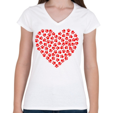 PRINTFASHION Mancs love - Női V-nyakú póló - Fehér női póló