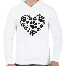 PRINTFASHION mancs szív fekete - Férfi kapucnis pulóver - Fehér férfi pulóver, kardigán