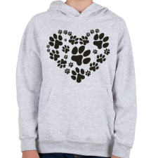 PRINTFASHION mancs szív fekete - Gyerek kapucnis pulóver - Sport szürke gyerek pulóver, kardigán