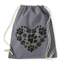 PRINTFASHION mancs szív fekete - Sportzsák, Tornazsák - Grafitszürke tornazsák