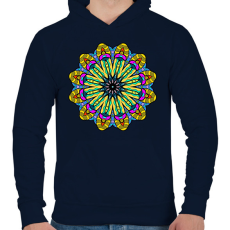 PRINTFASHION Mandala2 - Férfi kapucnis pulóver - Sötétkék