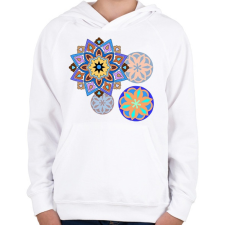 PRINTFASHION Mandala7 - Gyerek kapucnis pulóver - Fehér gyerek pulóver, kardigán