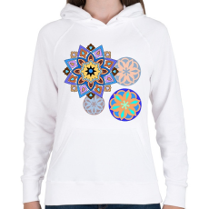 PRINTFASHION Mandala7 - Női kapucnis pulóver - Fehér