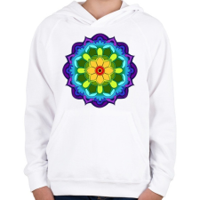 PRINTFASHION Mandala 5 - Gyerek kapucnis pulóver - Fehér gyerek pulóver, kardigán