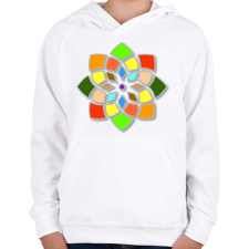PRINTFASHION Mandala 6 - Gyerek kapucnis pulóver - Fehér gyerek pulóver, kardigán