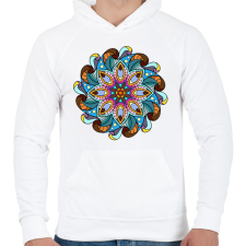 PRINTFASHION Mandala - Férfi kapucnis pulóver - Fehér férfi pulóver, kardigán