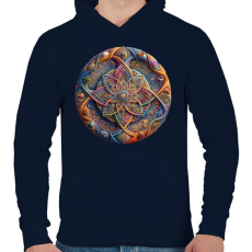 PRINTFASHION mandala - Férfi kapucnis pulóver - Sötétkék