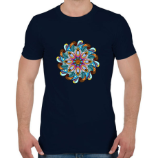 PRINTFASHION Mandala - Férfi póló - Sötétkék