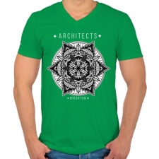 PRINTFASHION Mandala - Férfi V-nyakú póló - Zöld férfi póló