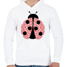 PRINTFASHION Mandala katica - Férfi kapucnis pulóver - Fehér férfi pulóver, kardigán