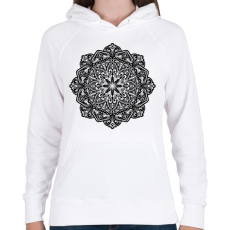 PRINTFASHION Mandala - Női kapucnis pulóver - Fehér