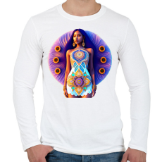 PRINTFASHION Mandala ruhás lány - Férfi hosszú ujjú póló - Fehér