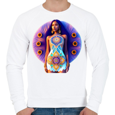 PRINTFASHION Mandala ruhás lány - Férfi pulóver - Fehér férfi pulóver, kardigán