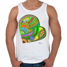 PRINTFASHION Mandala szív - Férfi atléta - Fehér