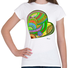 PRINTFASHION Mandala szív - Női póló - Fehér női póló