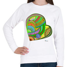 PRINTFASHION Mandala szív - Női pulóver - Fehér