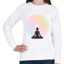 PRINTFASHION Mandala yoga - Női pulóver - Fehér női pulóver, kardigán